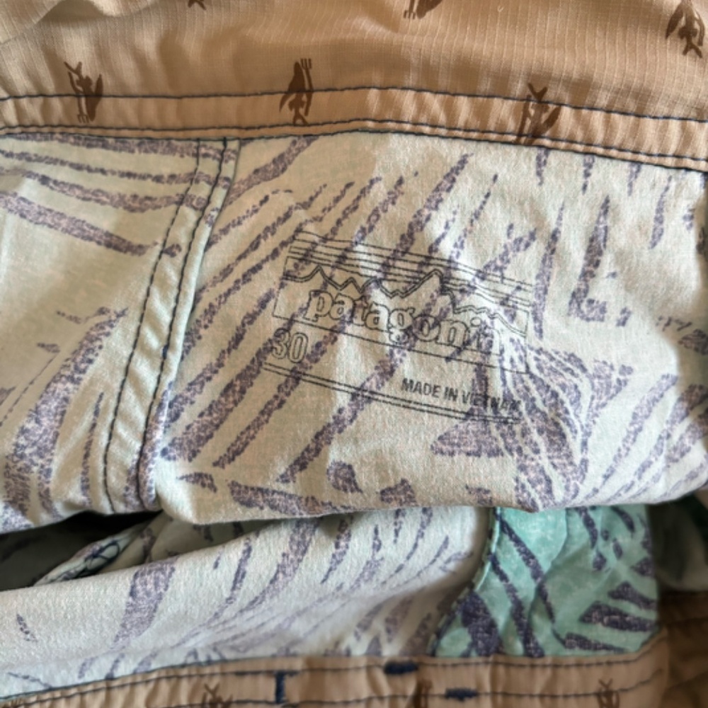 Patagonia Mens Stretch Wavefarer Boardshorts 21" Rain Fern Speckle Green Size 30 - Picture 5 of 5